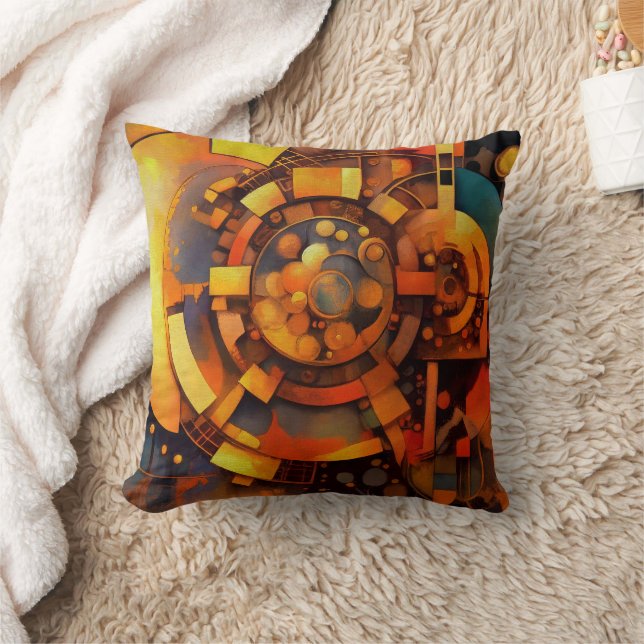 Steampunk Solar Mechanism Abstract Cushion (Blanket)