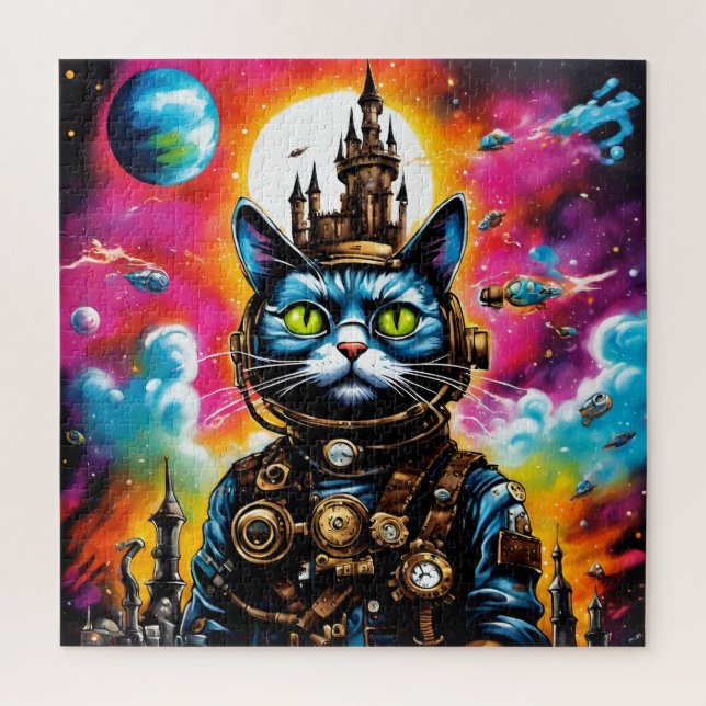 Steampunk Space Cat II Jigsaw Puzzle (Vertical)