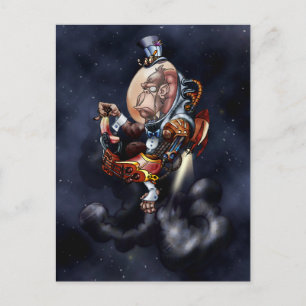 Steampunk Space Chimp Postcard