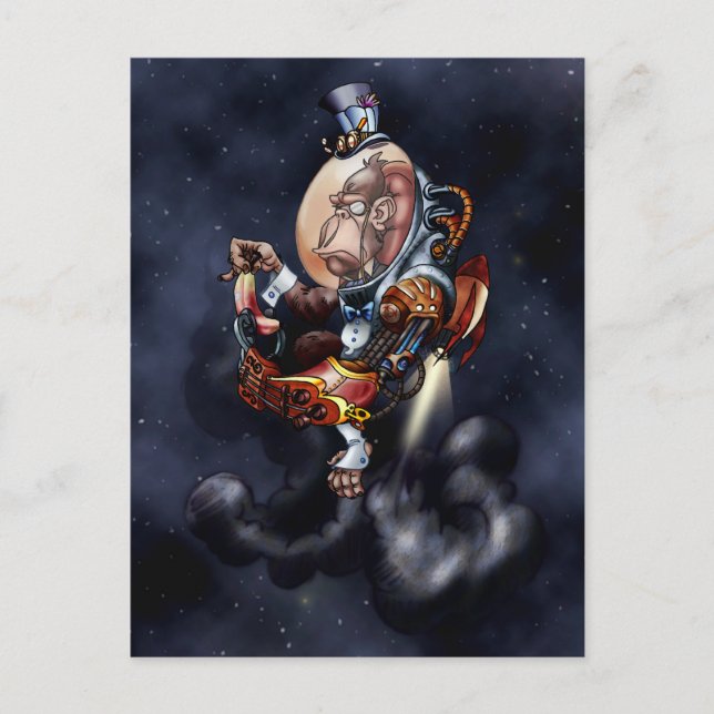 Steampunk Space Chimp Postcard (Front)