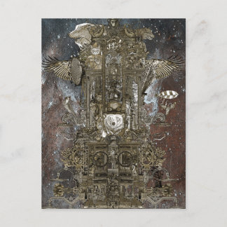 Steampunk Space Transport Postcard