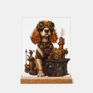 Steampunk Spaniel � Victorian Dog Inventor Acrylic Sign