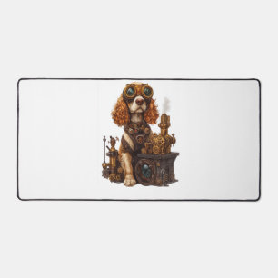 Steampunk Spaniel � Victorian Dog Inventor Desk Mat