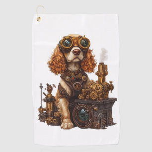 Steampunk Spaniel � Victorian Dog Inventor Golf Towel
