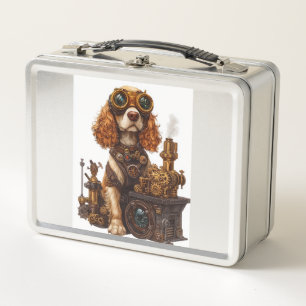 Steampunk Spaniel � Victorian Dog Inventor Metal Lunch Box