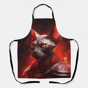Steampunk Sphinx Cat Warrior Looking Fierce Apron
