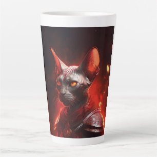 Steampunk Sphinx Cat Warrior Looking Fierce Latte Mug