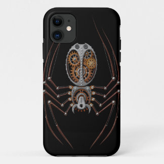 Steampunk Spider, black background iPhone 11 Case