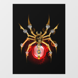 Steampunk spider on black