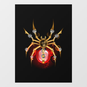 Steampunk spider on black