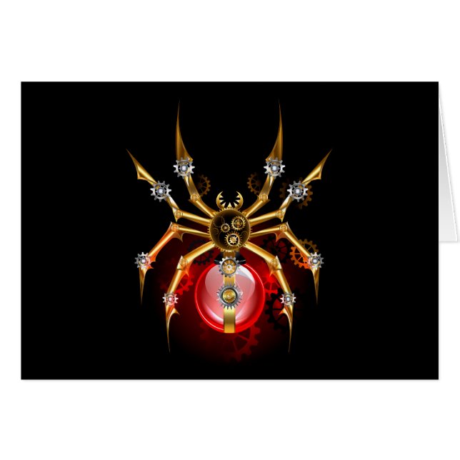 Steampunk spider on black (Front Horizontal)