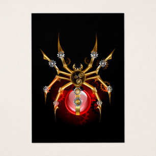 Steampunk spider on black
