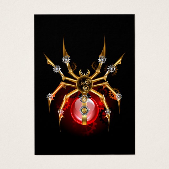 Steampunk spider on black (Front)