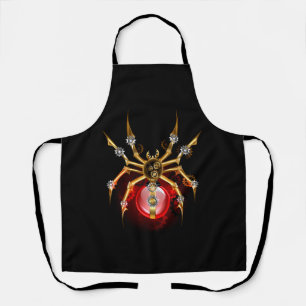 Steampunk spider on black apron