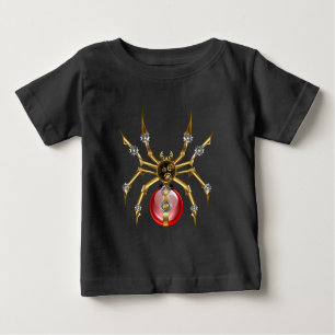 Steampunk spider on black baby T-Shirt