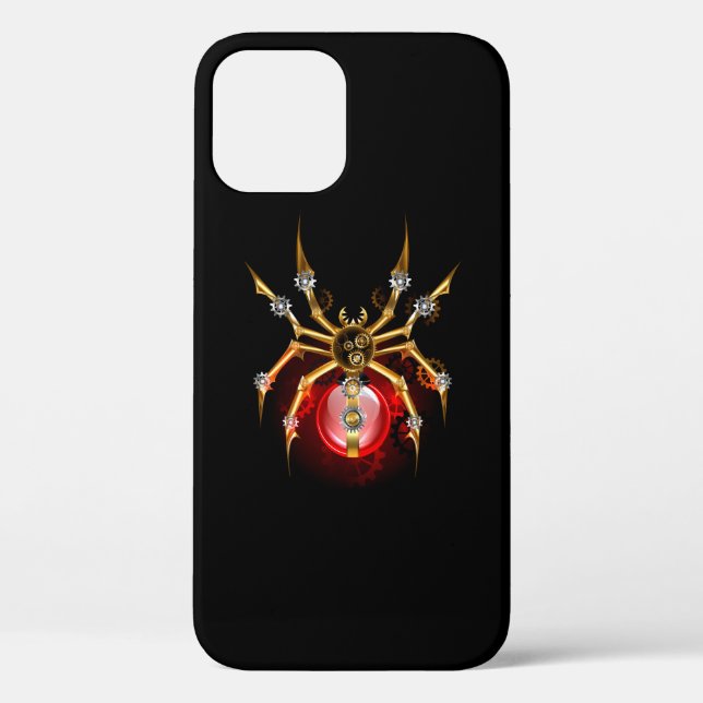 Steampunk spider on black Case-Mate iPhone case (Back)