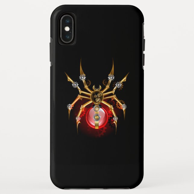 Steampunk spider on black Case-Mate iPhone case (Back)