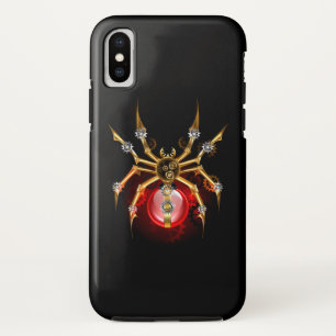 Steampunk spider on black iPhone XS case