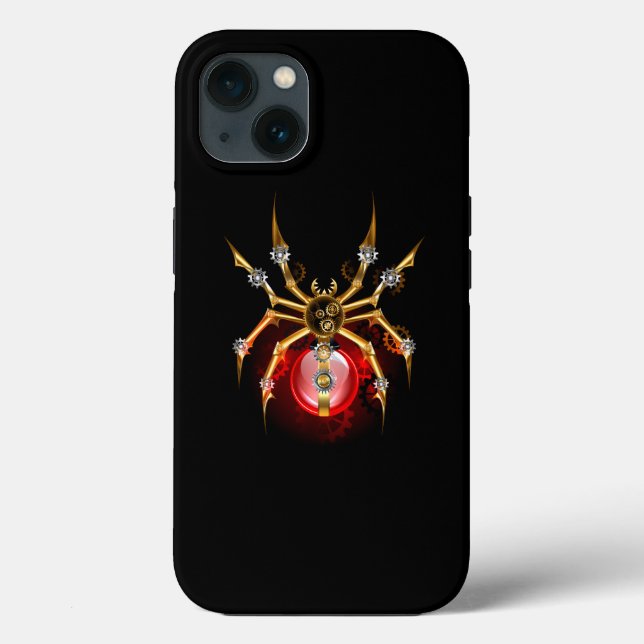 Steampunk spider on black Case-Mate iPhone case (Back)