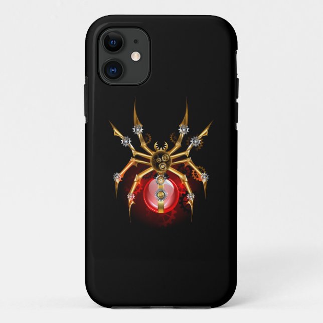 Steampunk spider on black Case-Mate iPhone case (Back)