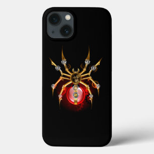 Steampunk spider on black iPhone 13 case