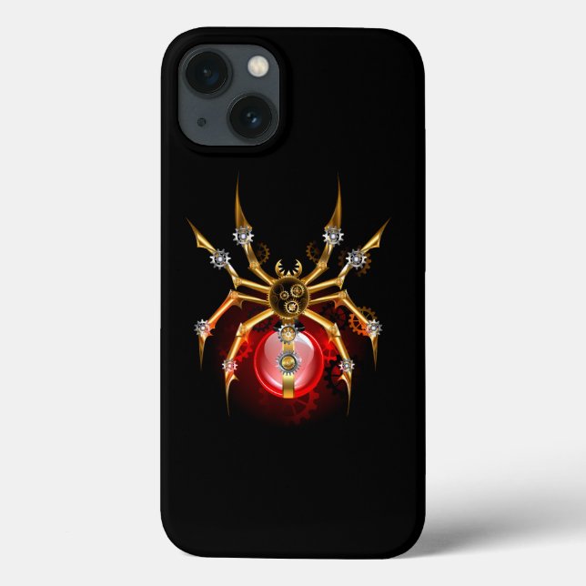 Steampunk spider on black Case-Mate iPhone case (Back)