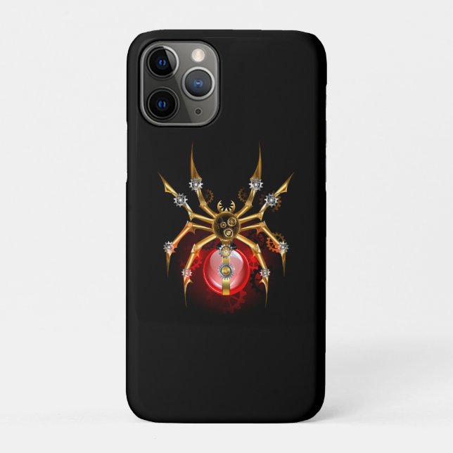 Steampunk spider on black Case-Mate iPhone case (Back)