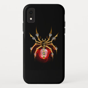 Steampunk spider on black iPhone XR case