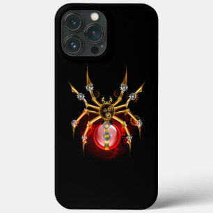 Steampunk spider on black iPhone 13 pro max case
