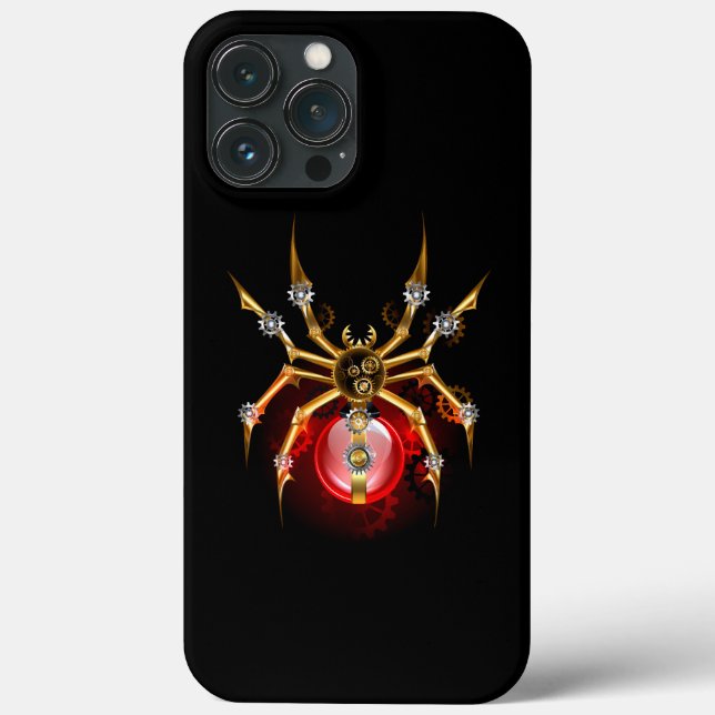 Steampunk spider on black Case-Mate iPhone case (Back)