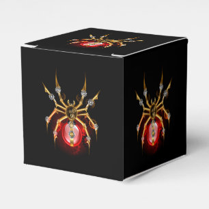 Steampunk spider on black favour box