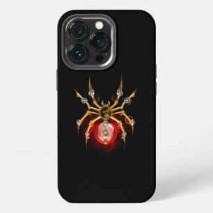 Steampunk spider on black iPhone 13 pro case