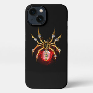 Steampunk spider on black iPhone 13 case