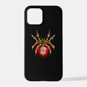 Steampunk spider on black iPhone 12 pro case