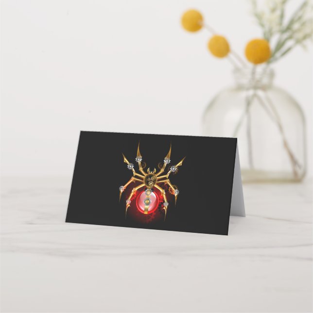 Steampunk spider on black loyalty card (Front)