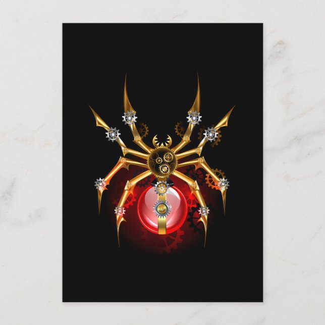 Steampunk spider on black menu (Front)