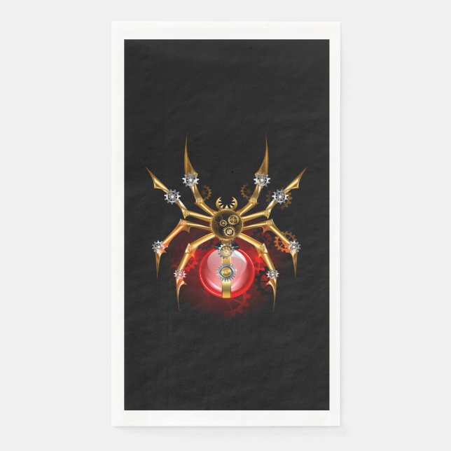 Steampunk spider on black napkin (Front)
