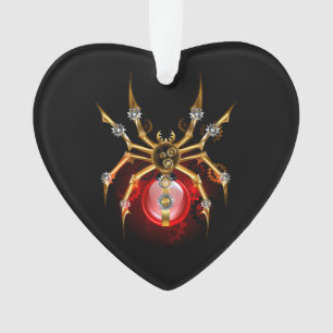 Steampunk spider on black ornament