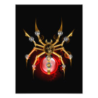 Steampunk spider on black