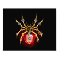 Steampunk spider on black