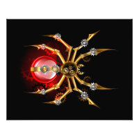 Steampunk spider on black