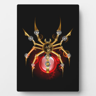 Steampunk spider on black plaque