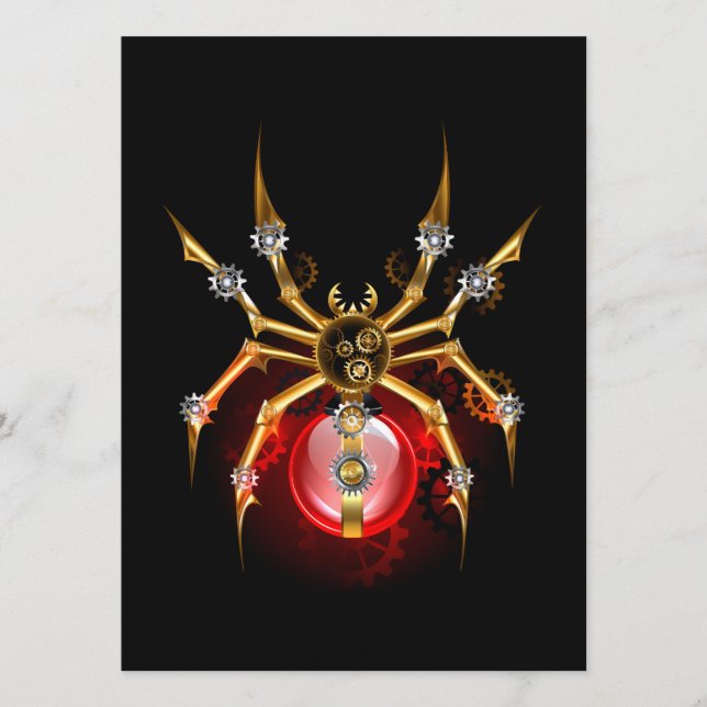 Steampunk spider on black program (Front)