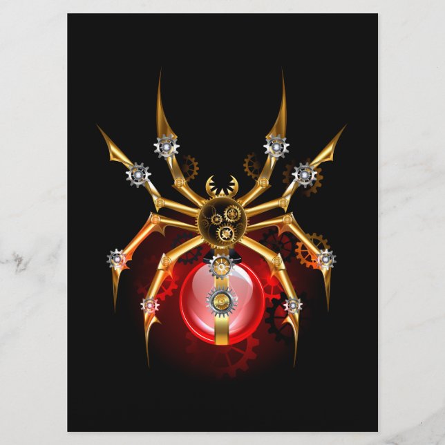 Steampunk spider on black program (Front)