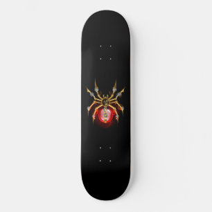 Steampunk spider on black skateboard