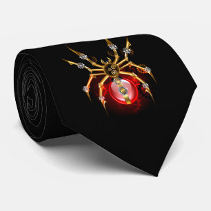 Steampunk spider on black tie
