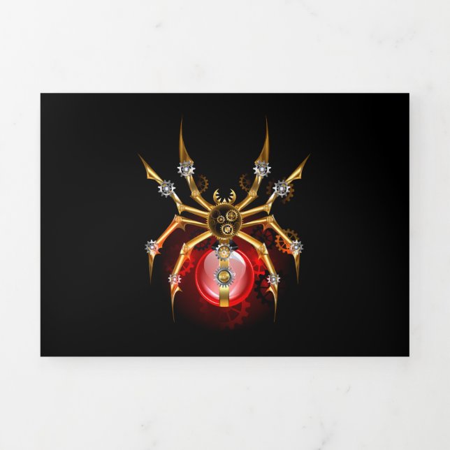 Steampunk spider on black Tri-Fold programme (Cover)