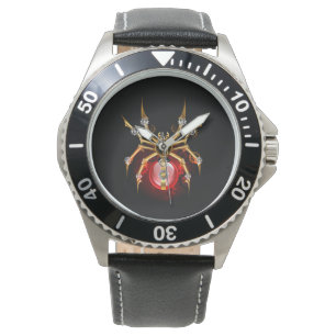 Steampunk spider on black watch
