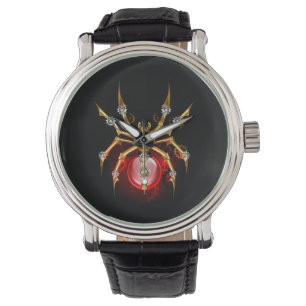 Steampunk spider on black watch