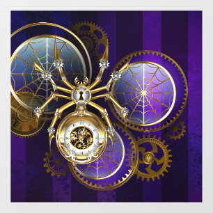 Steampunk Spider on Purple Background